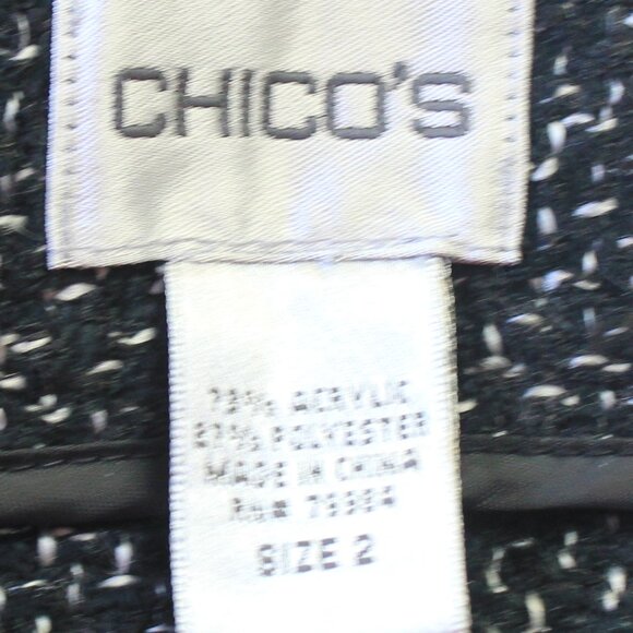 #394 Chico's Black Grey Speckled Dressy Skirt Size 2 (12) - Picture 8 of 10